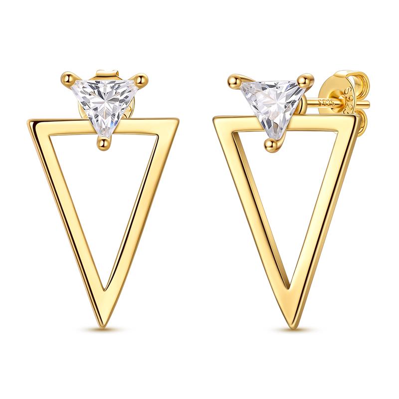 New 925 Sterling Copper Gold Color Hoop Earrings Butterfly Paved CZ Stone Original Golden Earrings For Women Fine Zircon Gift