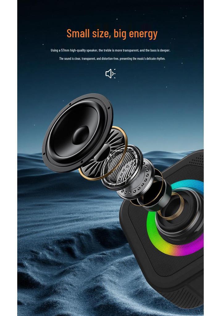 Cross-Border Bestseller: Waterproof Bluetooth Outdoor Speaker with RGB Ambient Light