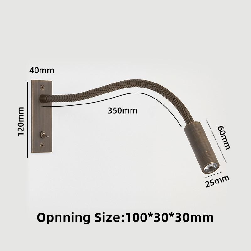 Lampă de perete flexibilă cu LED pentru citire cu gât de gâscă, lumina de perete modernă, montată pe perete, pentru dormitor, reflectoare pentru studiul de inginerie hotelieră