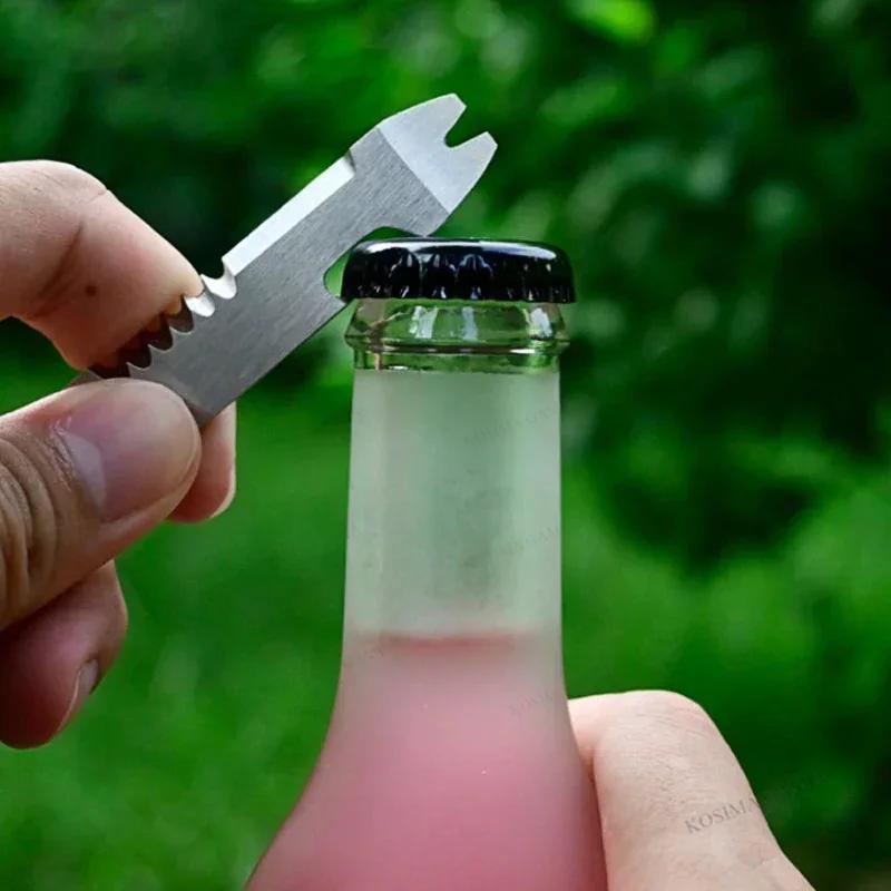 Mini Stainless Steel Multifunctional Pry Bar Mini EDC Hex Wrench&Bottle Opener Portable Outdoor Accessories Bicycle Repair Tool