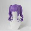 Cosplay Twin Tails with Perfect for Halloween Parties 3 Bonus Items Heat-resistant Wig, Violet/purple, Bun, +