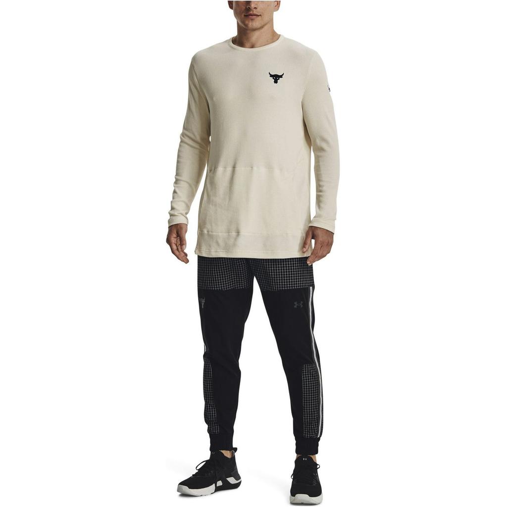 Under Armour Quick-Dry Solid Color Logo Print Elastic Cuff Casual Pants Men Bottoms Black 1370466-001