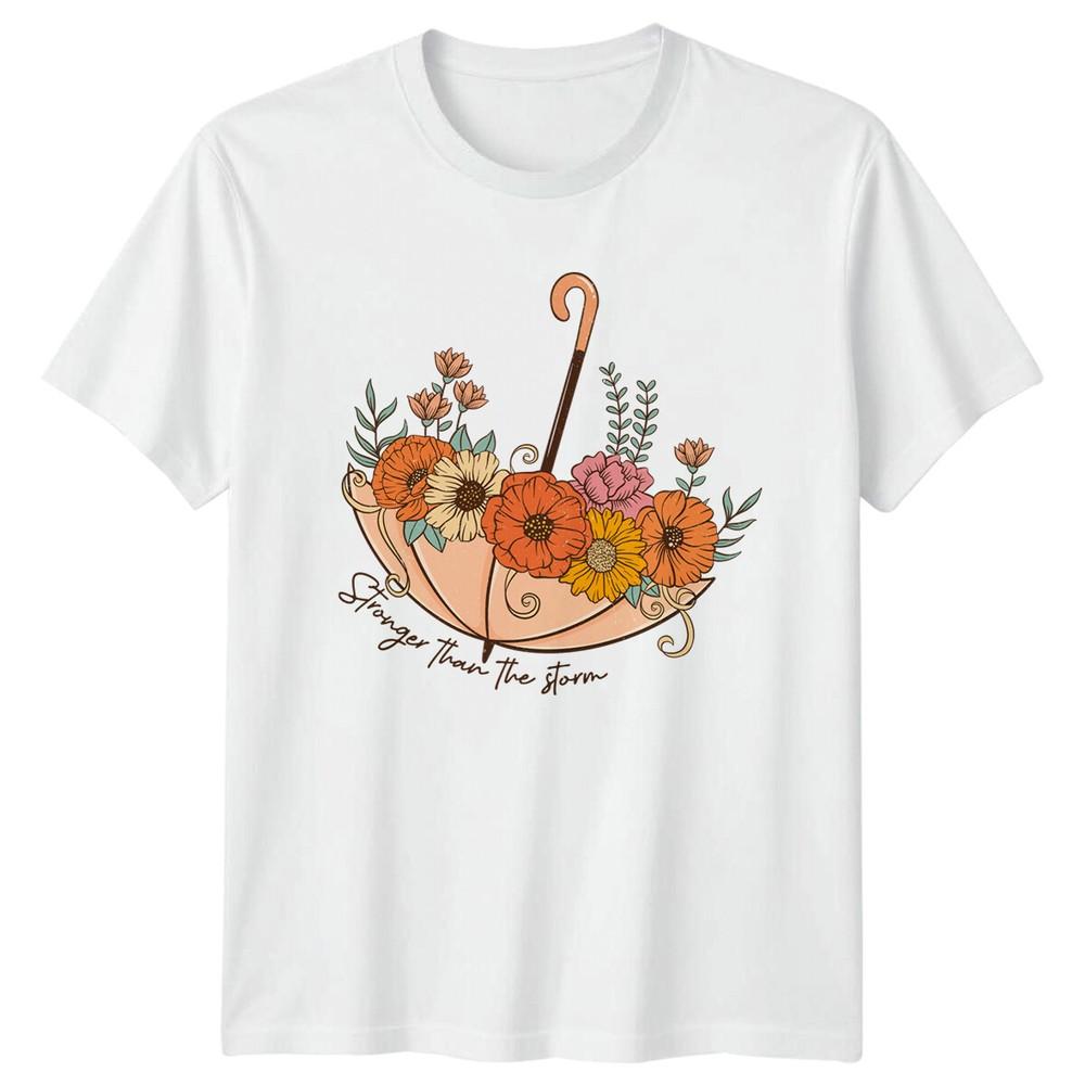 Stronger Than The Storm Floral Umbrella Nature TShirt S
