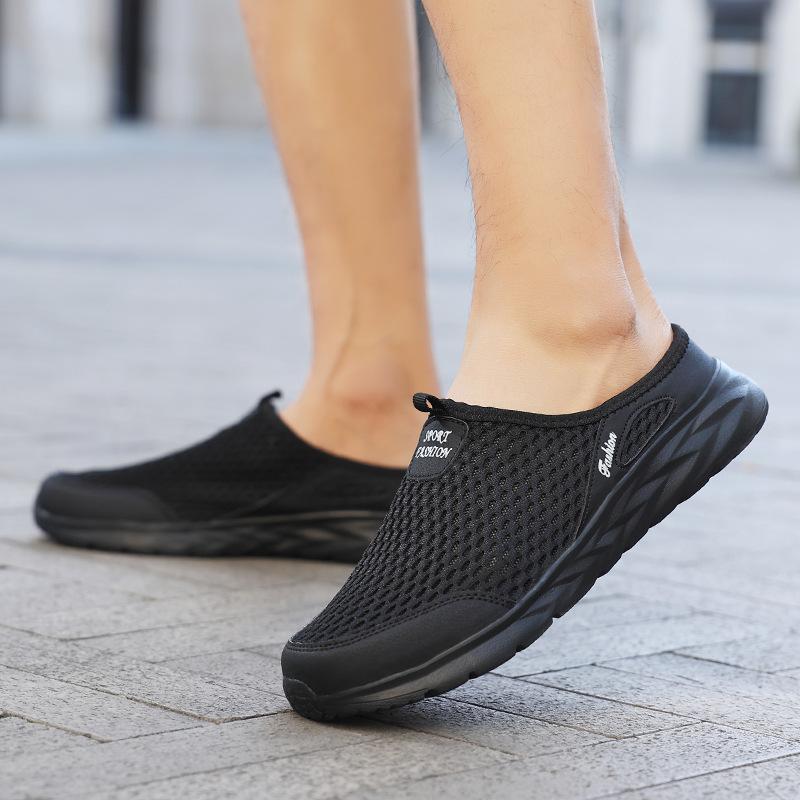 

Men s summer mesh men s shoes large size 47 breathable mesh shoes one pedal soft sole light large mesh half drag lazy cloth shoes 40