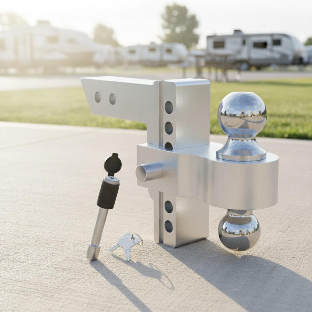 Adjustable Trailer Hitch with Dual Ball Versatile doubleBall Mount Hardware