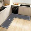 L-Shaped Bathroom Mat Anti-slip Kitchen Corner Carpet Luxury Kitchen Rug  For Home Corner
