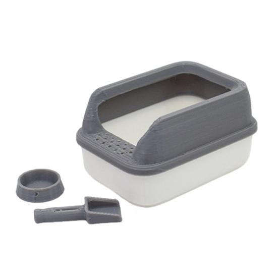 3Pcs Mini Cat Litter Box Set for 1:12/1:6 Doll Houses Handcrafted Food Bowl Tiny Scoop Miniature Scene Model Doll Home Decoration Toy