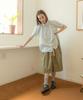 Cotton Bell Volume Pleated Shorts - Khaki