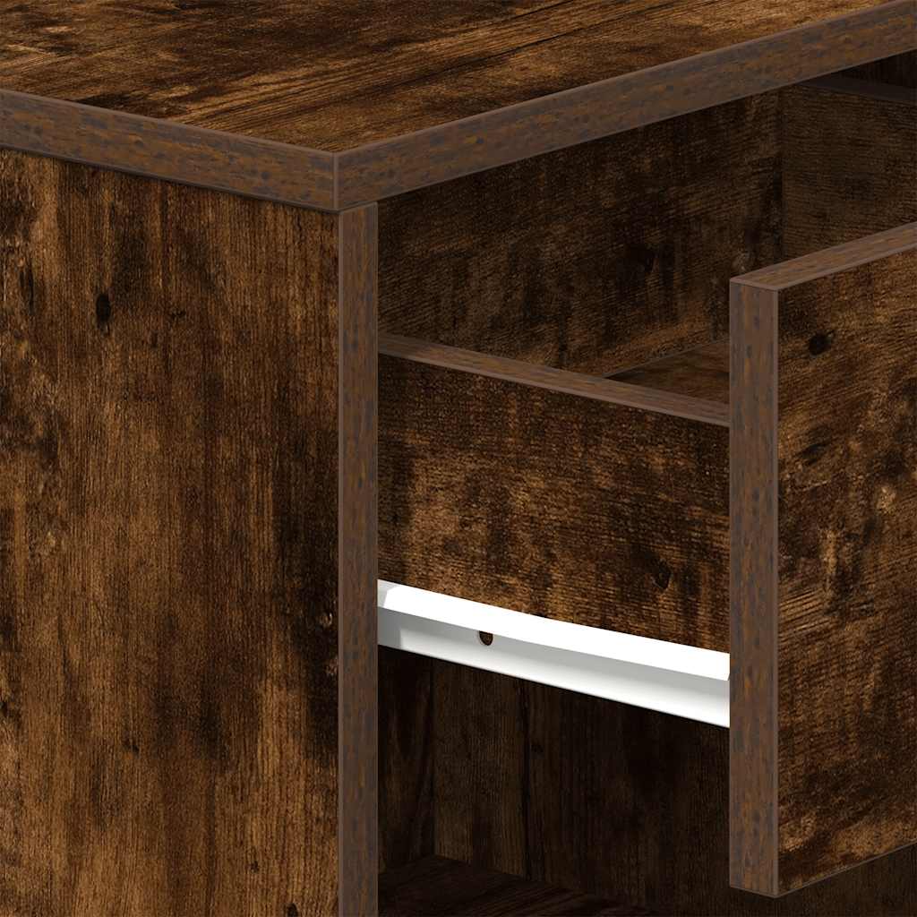 Nightstands 2 Pcs with Drawer Smoked Oak Finish 39 X 28 X 41 Cm