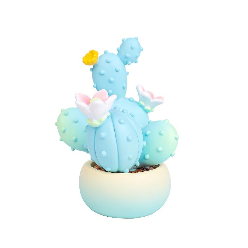 Dreamy Cactus Simulation Potted Plant Resin Handicraft Gift, Fresh and Clean Home Decoration, Car Decoration