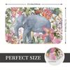 1pc Elephant Floral Jungle Plant Garden Doormat- Machine Washable, Lightweight Polyester Flannel Rectangular Mat, Suitable for B