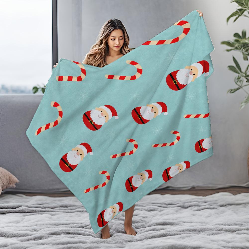 Soft Fluffy Throw Blanket Cozy Warm Sherpa Fleece Blanket Gift Home Decor Christmas Pattern Cute Holiday Gift Lightweight Plush