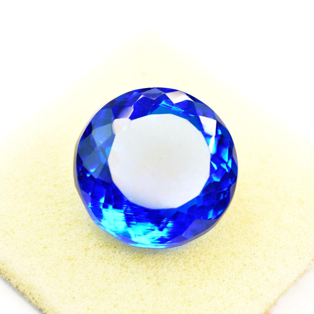 

A+ Natural Blue Sapphire 57.05 Ct Round Cut Certified Gemstone For Gifting 23.7 mm синій