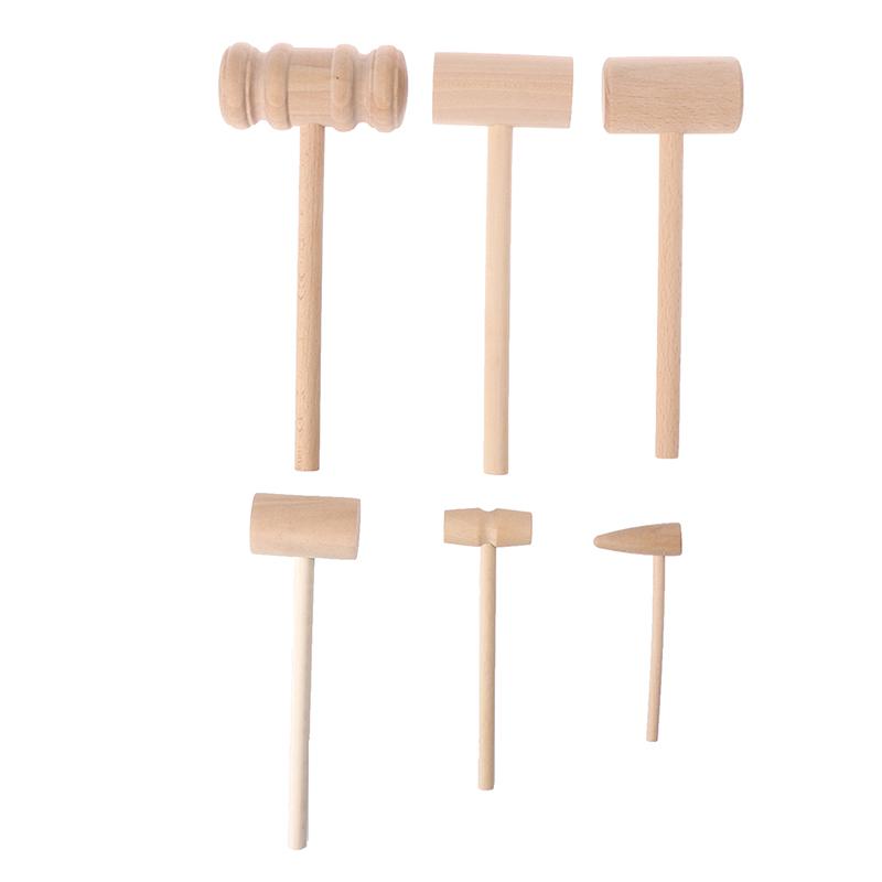1Pc Leather Wooden Hammer Toy Crab Lobster Mallet Beating Gavel For Kid