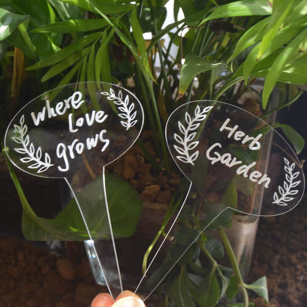 6/12pcs Outdoor Plant Label Waterproof Acrylic Plant Markers Nursery Garden Marker for Herbs Flower Vegetable Decoration