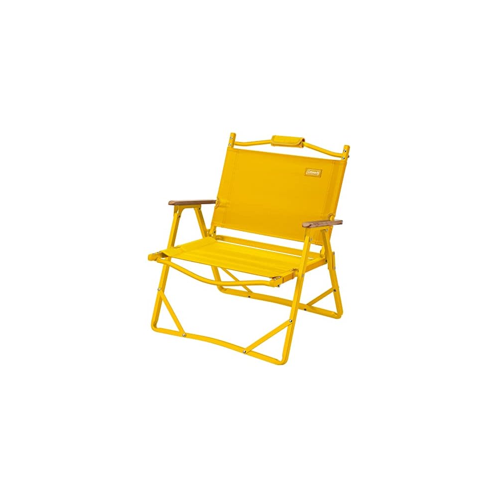 Coleman Fireplace Folding Chair, Yellow (Amazon Exclusive Color), for Campfires, Foldable, Compact Storage, 2195978, Outdoor, Camping, Fishing, Compac