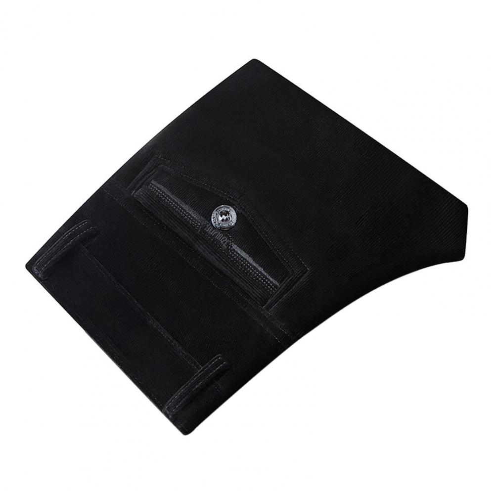 

Брюки для мужчин среднего возраста, однотонные, из мягкого плюша, прямые, широкие, с высокой талией, застежкой-молнией на пуговицы, в деловом стиле, длинные 30 чёрный