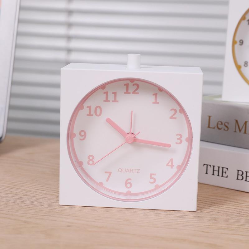 Simple Alarm Clock Bedside Clock with Night Light Silent Movement Scanning Clock Nordic Style Small Alarm Clock