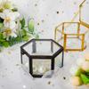 Geometrical Clear Glass Jewelry Box Jewelry Organize Holder Ring Jewelry Storage