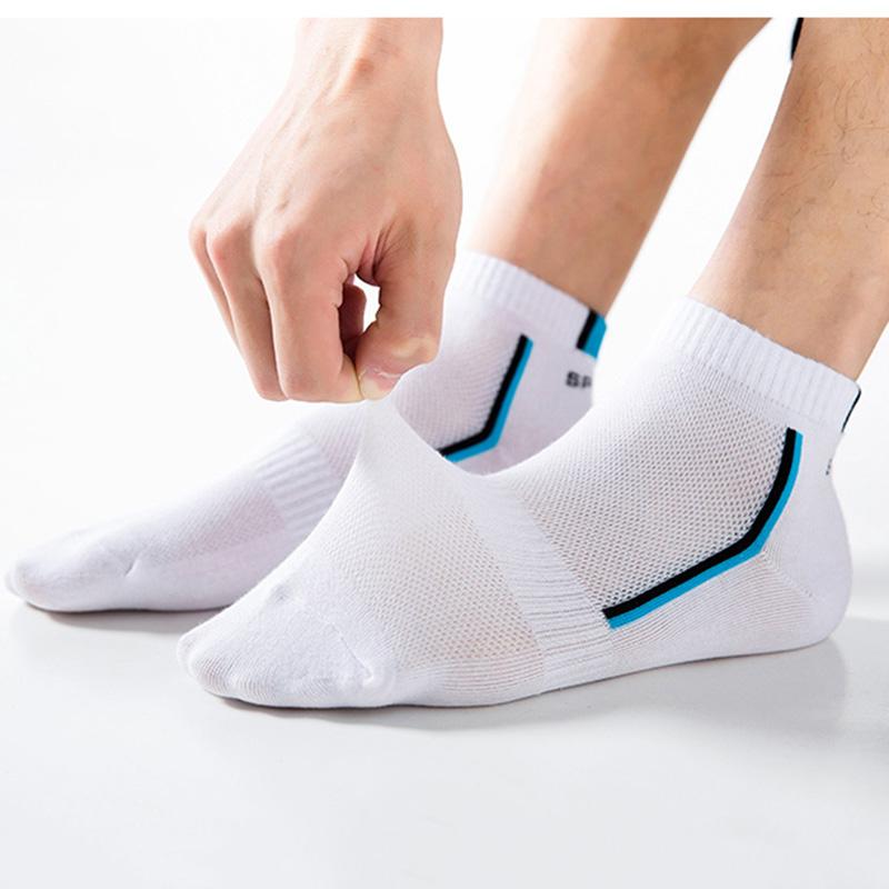 10Pieces=5Pair/lot Summer Cotton Man Short Socks Fashion Breathable Boat Socks Comfortable Casual Socks Male White