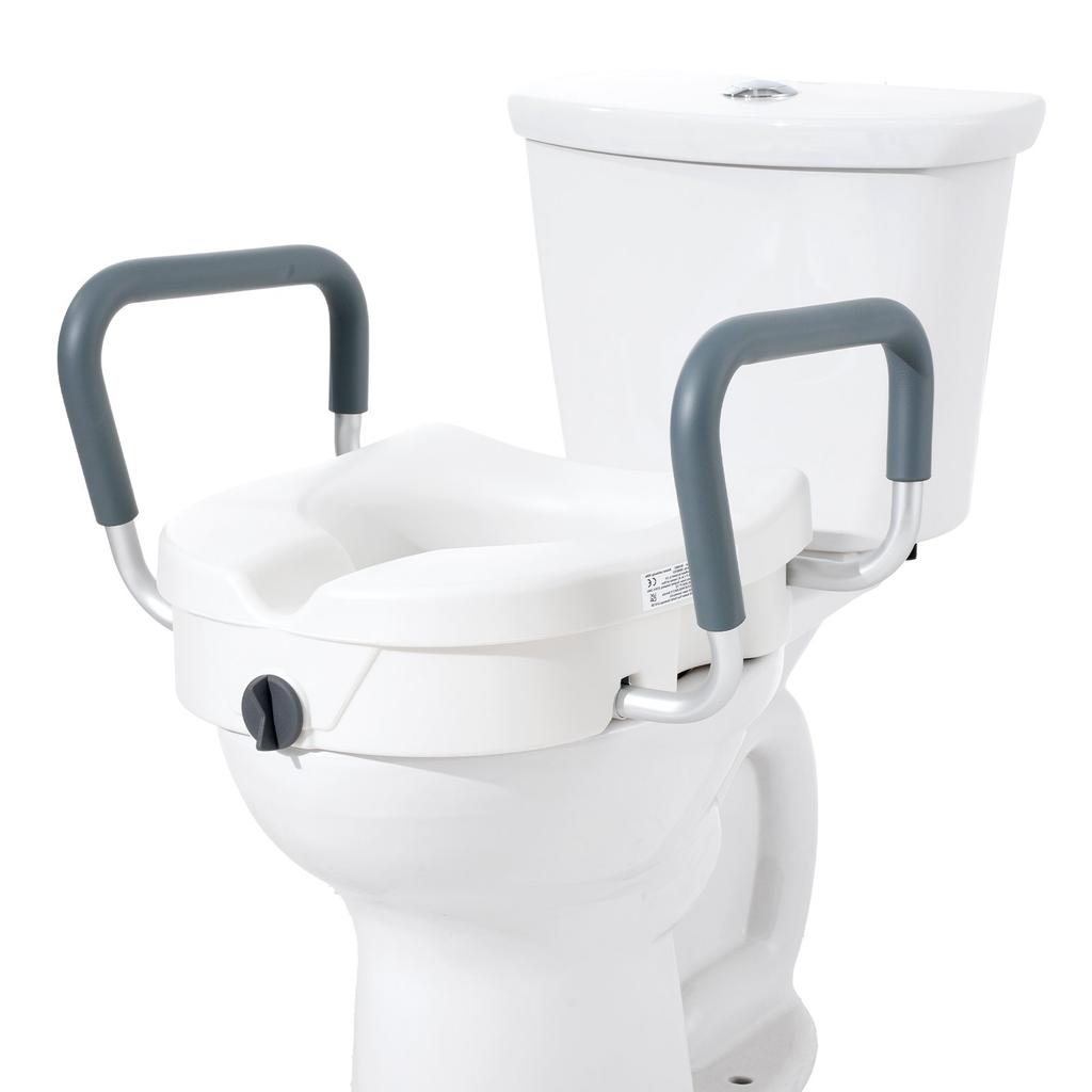 VEVOR Raised Toilet Seat 5" (12.7 Cm) Height Raised 350 Lbs/158.8 Kg for Round and Elongated Toilet