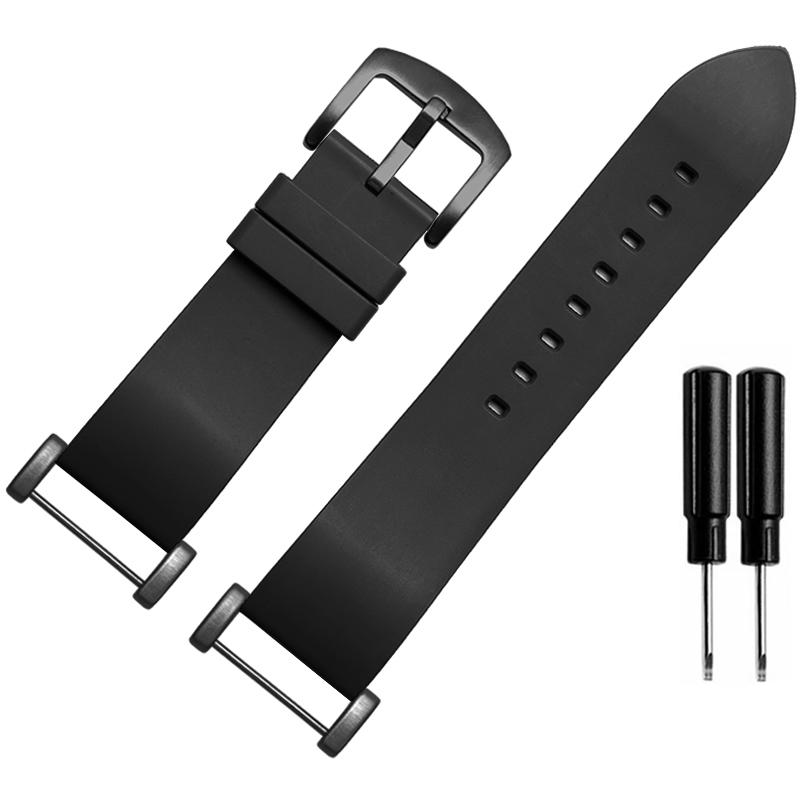 For Suunto Expedition Core Source Tuoye 3V Fluoro Rubber Watch Strap Waterproof Sports Silicone Watch Belt Rubber Watchband