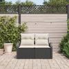 VidaXL Canapé de jardin 2 places avec rangement et coussins en rattan noir 42006742