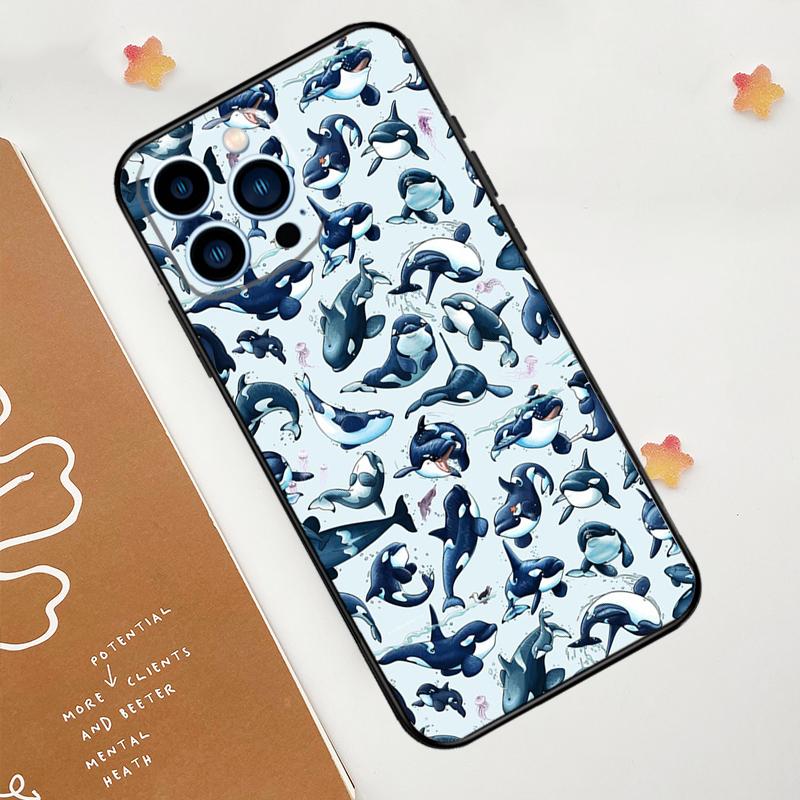 

Killer Whale Orca Phone Case For iPhone 17 Pro Max 14 11 15 16 Pro Max 12 13 mini 16 Plus 16e 17 Air Funda iPhone 15