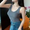 Sans manches coupe ajustée col rond décontracté débardeurs femmes mode solide bas été gilet hauts femmes élégant Simple bureau dame réservoirs Camis 24368