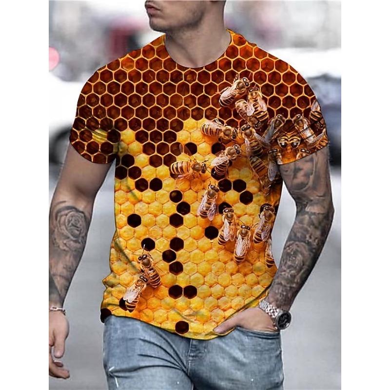 Men's Unisex Bee Graphic Prints Shirt T Shirt Tee Short Sleeve T Shirt 3D Print Crew