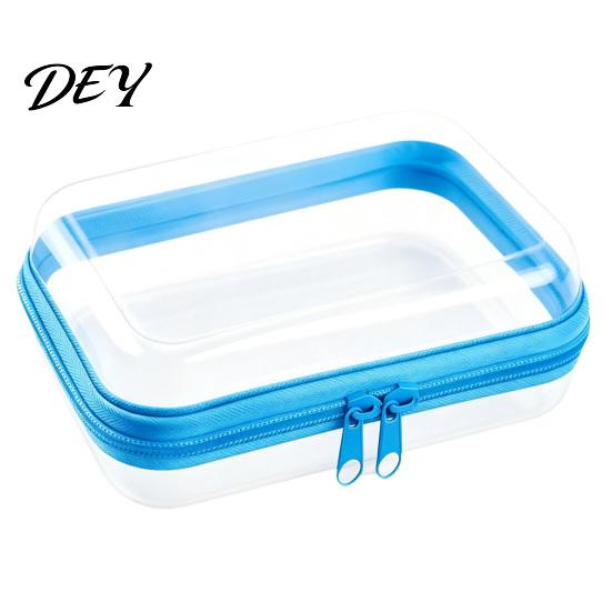 Portable Jewelry Case for Trip Clear Zipper Storage Bag, Durable Hard Shell Case, Pill Box Travel Dustproof Container, Headphones Pills And
