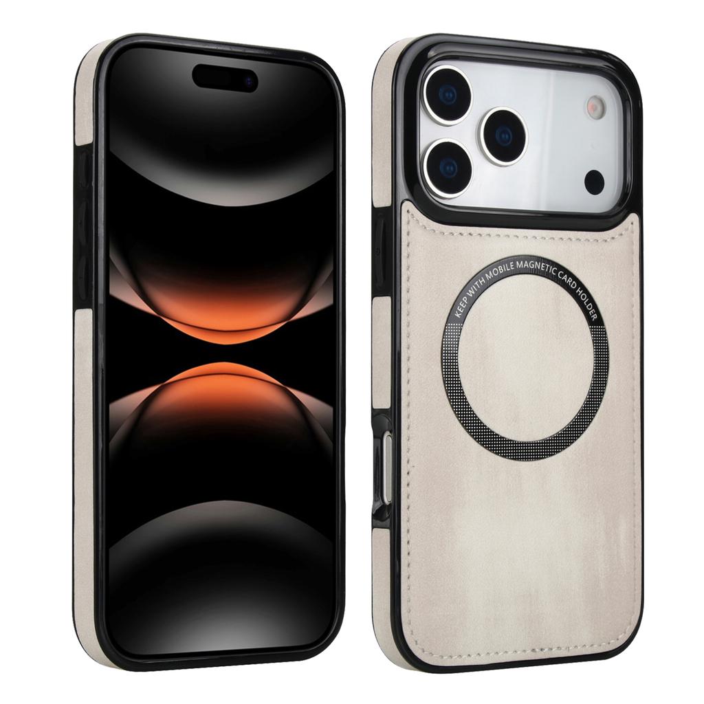 Leather Magnetic Smartphone Phone Case for Iphone 17 Pro Max 16 Pro Advanced Sense Retro PU Leather Phone Back Cover Shell