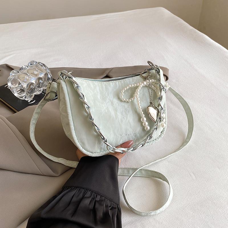 Chic And Fashionable Shoulder Crossbody Purse For Women In Black White Gray Green