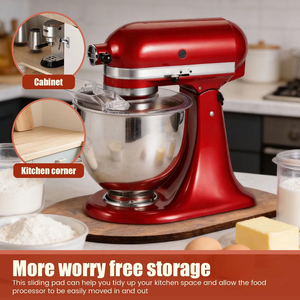 Tappetino Scorrevole per Mixer da Cucina per Mixer Planetario con Testa Inclinabile da 5-7 Qt, Piatto Scorrevole per Spostare Elettrodomestici da Cucina su Piani di Lavoro