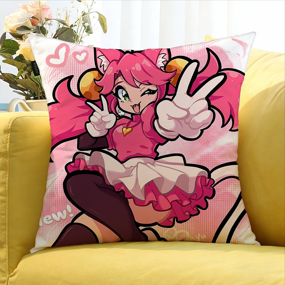 mew mew PINK Deltarune   Various Sizes Square Pillow Case For Car Home Bedchamber Decor