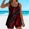 Women's Swimwear Tankini 2 Piece Swimsuit Colorful Flow  Pattern Vacation Bathing Suits