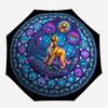 Cybernetic Canine Kingdom pattern umbrella, portable and foldable design, 8 ribs, a casual accessory for Halloween, Christmas, and birthday gifts.