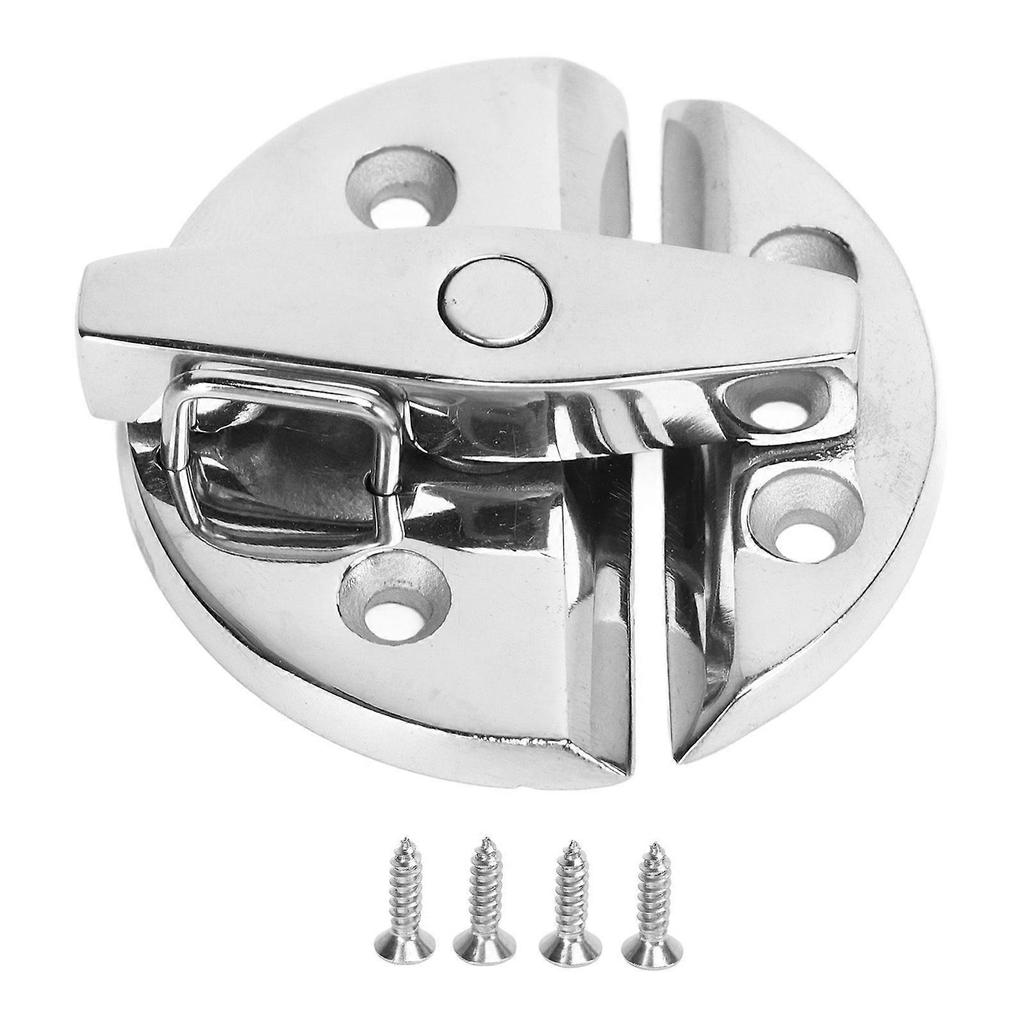 Marine grade stainless steel round rotary knob latch with mirror finish