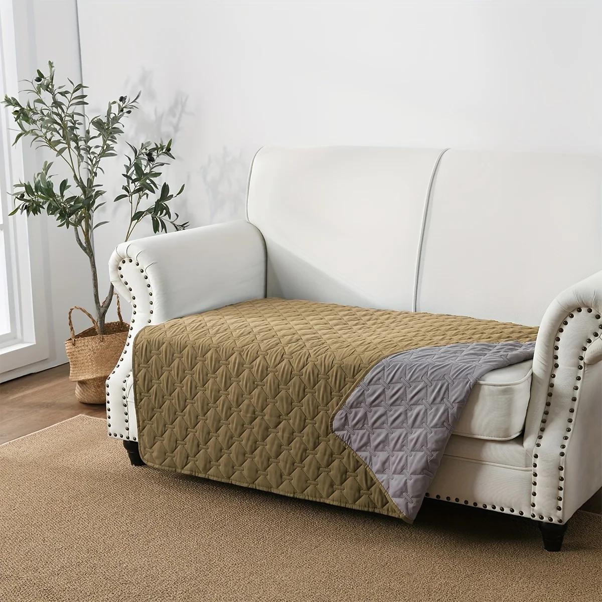 

Double-Sided Waterproof Dog Bed Cover Pet Blanket Sofa Couch Furniture Protector For Dogs 127x100cm хаки