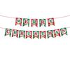 Cartoon Santa and Reindeer Christmas Flag Ornaments for Parties