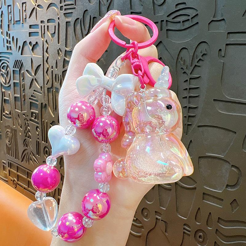 

Креативный мультяшный брелок с бусинами в виде единорога