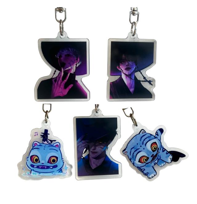 K-Pop Demon Hunters Keyring Set (Saja Boys Jinwoo · Baby · Derpy) 5Pcs