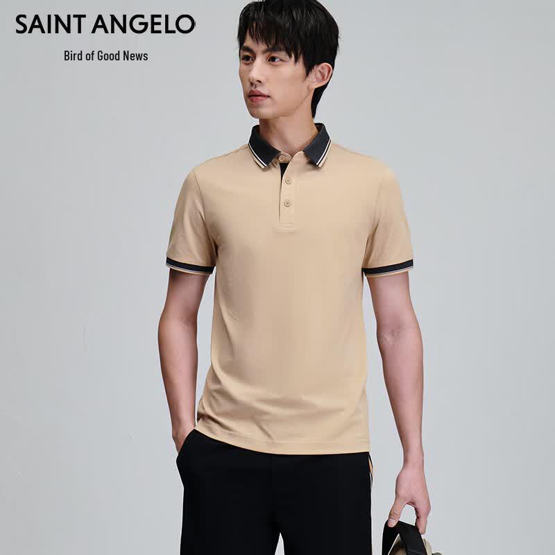 Baoxiniao Men s Business Casual Short Sleeve Polo Shirt L - 48