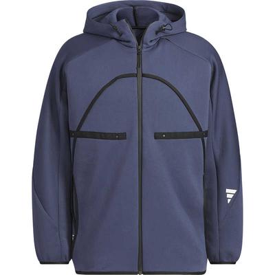 adidas FOS Series Casual Hooded Comfortable Fashionable Soft Versatile Jacket Unisex Jacket Navy-Blue Bright-White JW9084