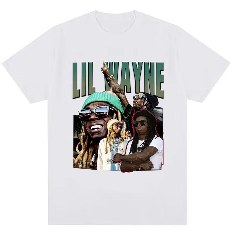 Vintage Rapper Lil Wayne Print Tshirts Men Women Hip Hop Punk T Shirt Cozy Cotton Trendy Gothic T Shirts Streetwear