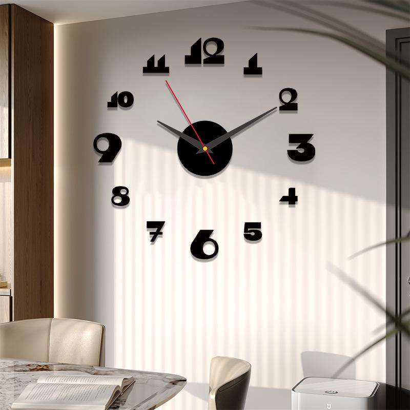 Modern Luminous DIY Wall Clock - High-End, Simple, Punch-Free Decoration for Living Room