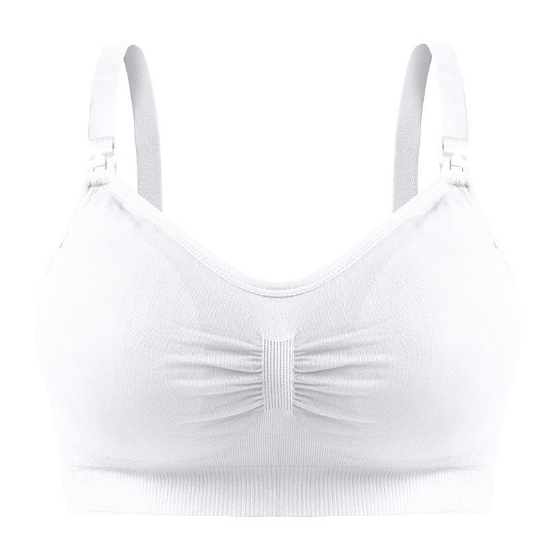 Plus Size Front-Opening Seamless Nursing Bra with Removable Breathable Pads