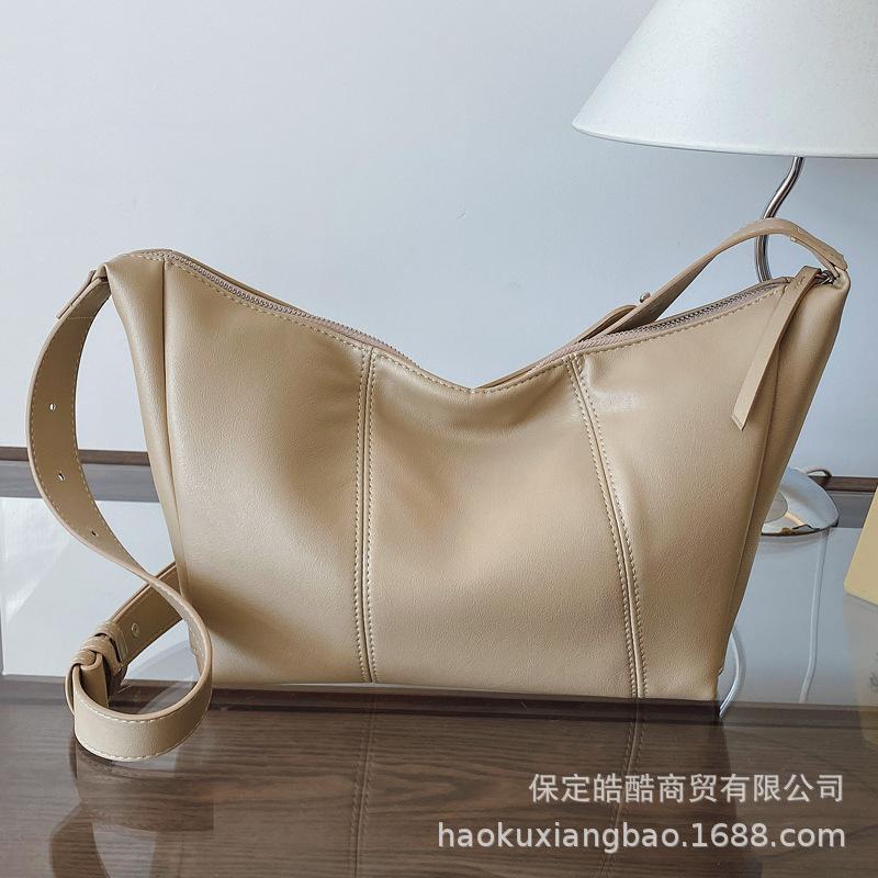 Retro fashion double shoulder tote bag women's 2025 new Korean version trend versatile large capacity shoulder bag commuter women's bag