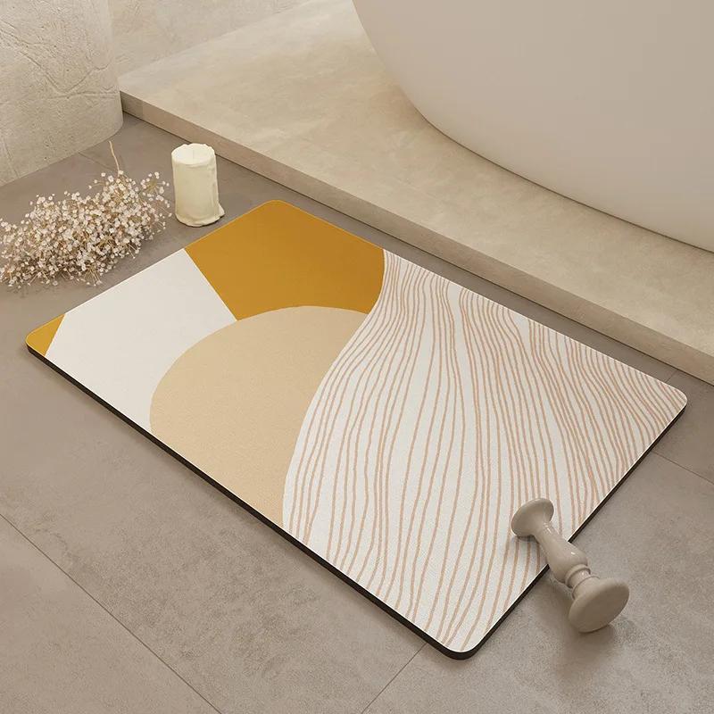 

Диатомовый коврик для пола, впитывающий быстросохнущий коврик для ног у двери в ванную, бытовой на ощупь, грязеотталкивающий и нескользящий коврик 40X60cm 15.7X23.6in