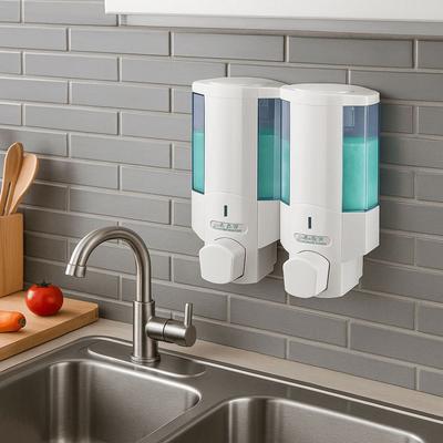 Refillable Wall Mounted Soap Dispenser Large Capacity Double Soap Dispenser  Hand Sanitizer